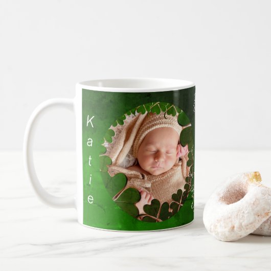 Shamrock de St. Patrick +Photo Mug (Avec donut)