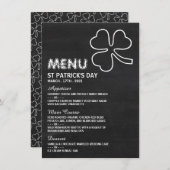 Shamrock de tableau, carte de menu St Patrick's Da (Devant / Derrière)