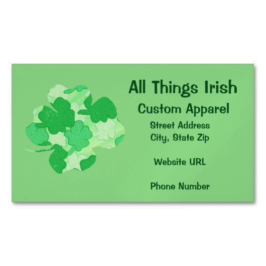 Shamrock des Magnets Carte de visite Shamrock (devant)