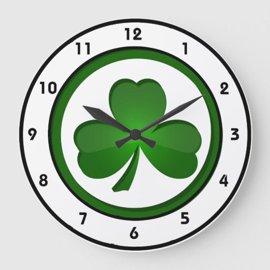 Shamrock Design Clock Grote Klok (Voorkant)