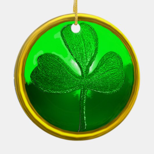 Shamrock detail van SAINT PATRICK'S CELTIC HEART Keramisch Ornament (Achterkant)