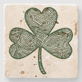 Shamrock (Donker) Stenen Onderzetter