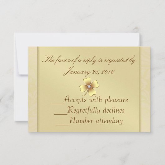 Shamrock d'or Celtic St Patrick's Day Rsvp (Dos)