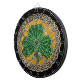 Shamrock d'or sur la Cible de flechettes de noeuds (Devant droit)