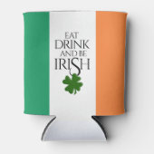 Shamrock Eat Drink and Be Irish Flag Blikjeskoeler (Voorkant)