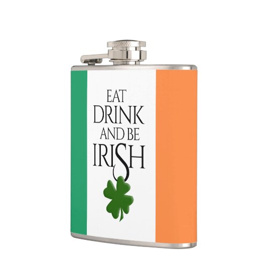 Shamrock Eat Drink and Be Irish Flag Heupfles (Links)