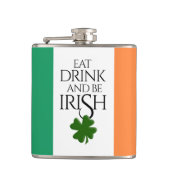 Shamrock Eat Drink and Be Irish Flag Heupfles (Voorkant)
