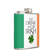 Shamrock Eat Drink and Be Irish Flag Heupfles (Rechts)