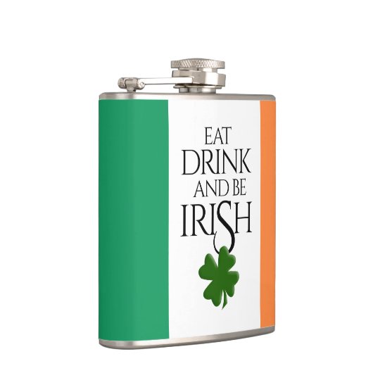 Shamrock Eat Drink and Be Irish Flag Heupfles (Rechts)