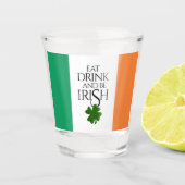 Shamrock Eat Drink and Be Irish Flag Shot Glas (Voorkant)