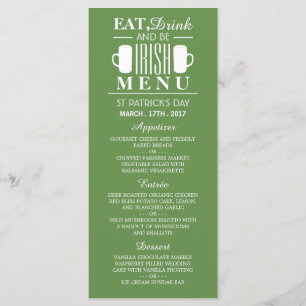 Shamrock en bier Ierse St Patrick's Day Menu