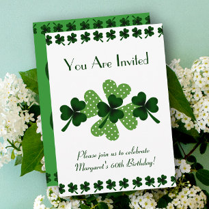 Shamrock en Four Leaf Clover Kaart