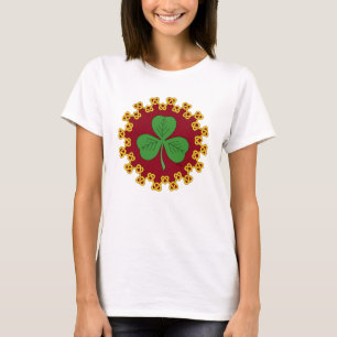 Shamrock en Knotwork op Red T-shirt