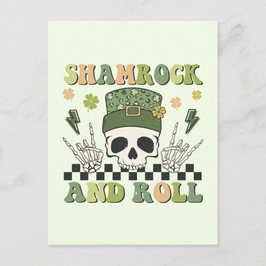Shamrock en Roll Briefkaart (Voorkant)