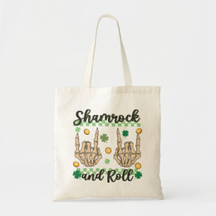 Shamrock en Roll Hand Skeleton Tote Bag