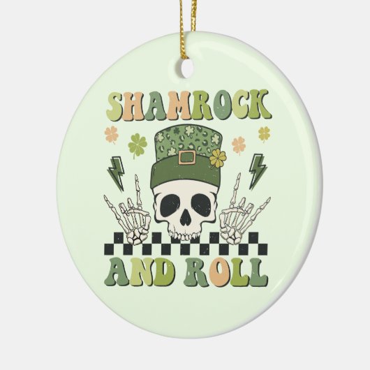 Shamrock en Roll Keramisch Ornament (Links)