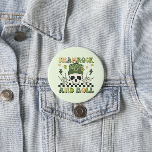 Shamrock en Roll Ronde Button 7,6 Cm (In situ)