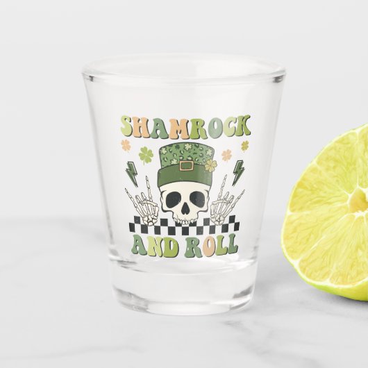 Shamrock en Roll Shot Glas (Voorkant)