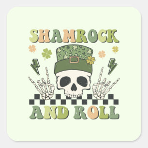 Shamrock en Roll Vierkante Sticker
