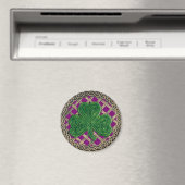 Shamrock Et Noeuds Celtiques Aimant Violet (In Situ (Lave-vaisselle))