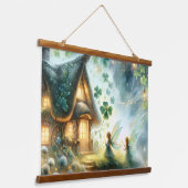 Shamrock Fairy Cottage Glow Hangend Wandkleed (Gebogen)