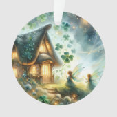 Shamrock Fairy Cottage Glow Ornament (voorkant)