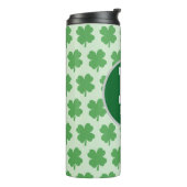 Shamrock gepersonaliseerde naam Monogram groene Lo Thermosbeker (Gedraaid links)