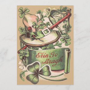 Shamrock Gespte Hoed Pijp Shillelagh Kaart