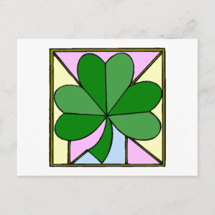 Shamrock Glas in lood Window Briefkaart