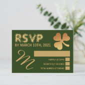 Shamrock Gold Foil, St Patrick's Day Party RSVP (Debout devant)