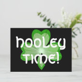 Shamrock grand "Hooley Time" invitation noir (Debout devant)