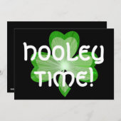 Shamrock grand "Hooley Time" invitation noir (Devant / Derrière)