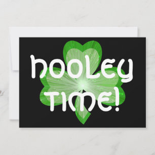 Shamrock grand "Hooley Time" invitation noir