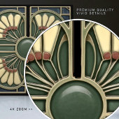 Shamrock Green Abstracte Mid-Century stijl Tegeltje