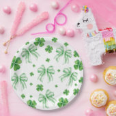 Shamrock Green Bow St. Patricks Day  Papieren Bordje (Feest)