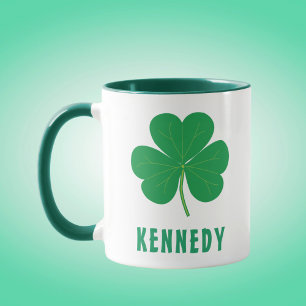 Shamrock Green Clover Ireland Aangepaste naam Mok