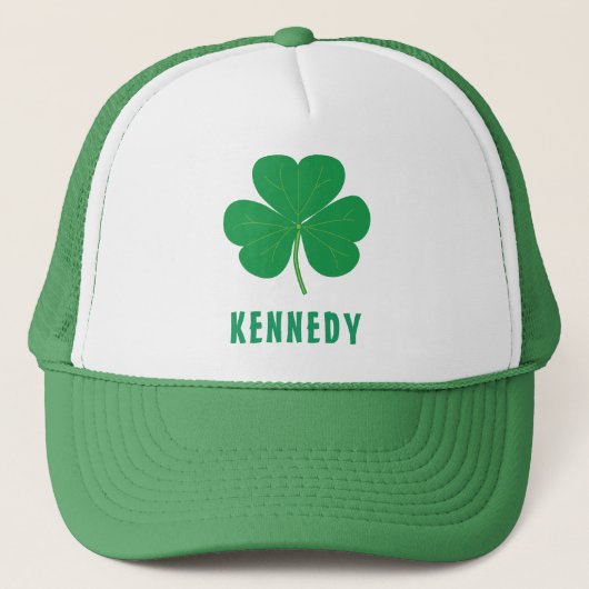 Shamrock Green Clover Ireland Aangepaste naam Trucker Pet (Voorkant)