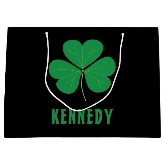 Shamrock Green Clover Ireland Celtic Irish Name Groot Cadeauzakje (Voorkant)