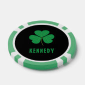 Shamrock Green Clover Ireland Celtic Irish Name Poker Chips (Enkel)