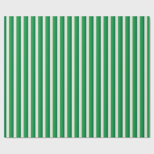 Shamrock Green en White Stripes Cadeaupapier (Vlak)