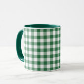 Shamrock Green et blanc Check En vichy Mug (Devant gauche)