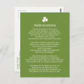 Shamrock Green Irish Blessing Briefkaart (Voorkant / Achterkant)