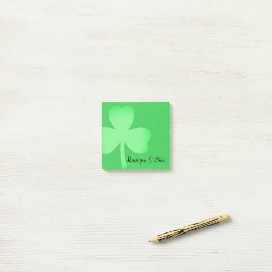 Shamrock Green Modern Script Monogramed Name 3x3 Post-it® Notes (Op bureau)