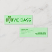 Shamrock Green 'VIP PASS' visitekaartje skinny (Voorkant / Achterkant)