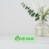 Shamrock Green 'VIP PASS' visitekaartje skinny (Staand voorkant)