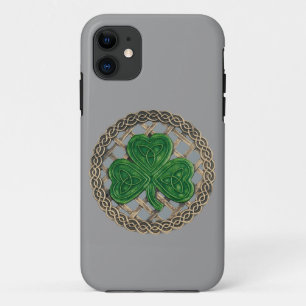 Shamrock gris et noeuds celtiques iPhone 5 Coque