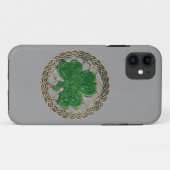 Shamrock gris et noeuds celtiques iPhone 5 Coque (Dos (Horizontal))