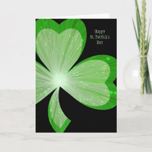 Shamrock groot 'St. Patrick's Day-kaart zwart Kaart