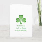 Shamrock grote 'Jouw tekst' kaart wit (Achterkant)