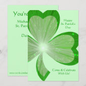 Shamrock 'Happy St.Patrick's Day' uitnodiging groe (Voorkant / Achterkant)